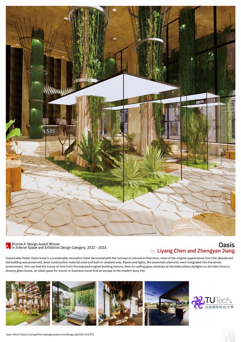 【恭賀】2022 本系112級陳理揚及江政諺畢業作品 OASIS Sustainable Hotel 榮獲 A' Design Award 國際設計大獎賽｜銅獎圖片